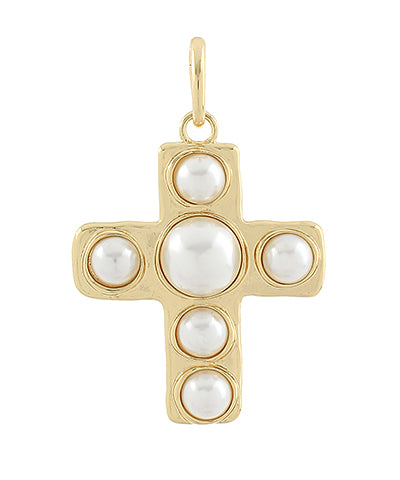 Large Pearl Cross Pendant