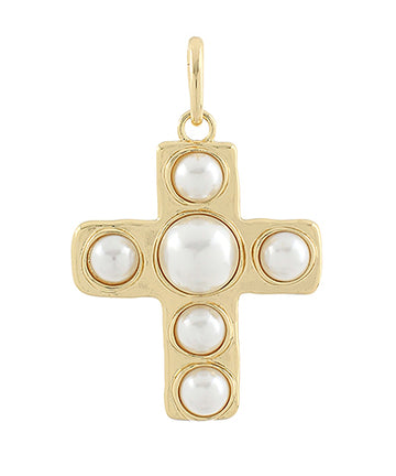 Large Pearl Cross Pendant