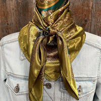 Green & Teal Floral Wild Rag Scarf