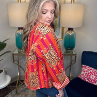 Quilted Jacket-Pink Tiger