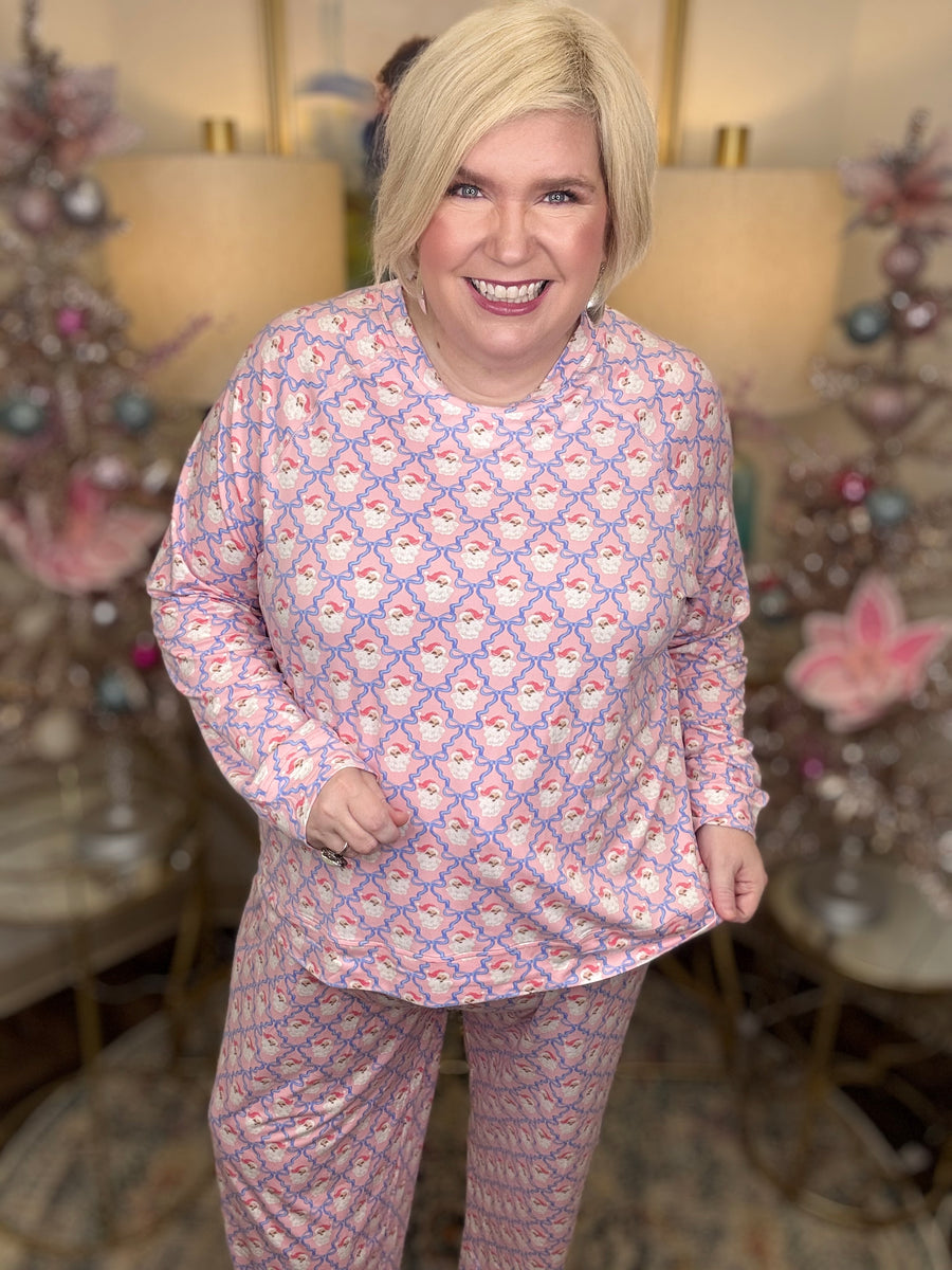 Mary Square Pajamas-Santa Bows