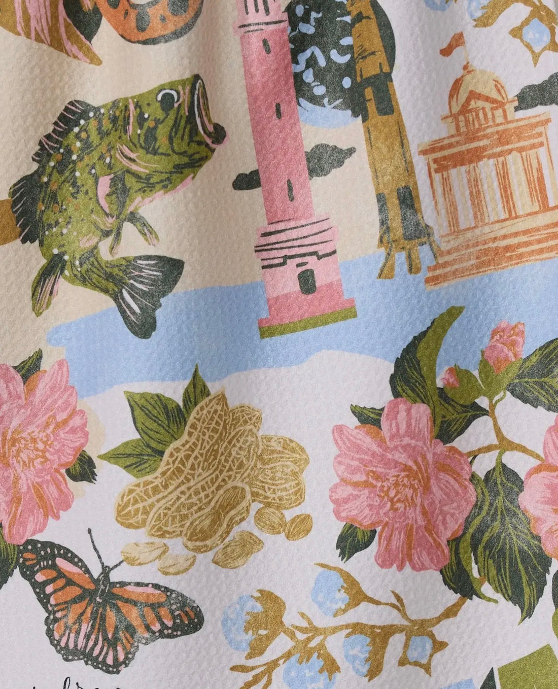Upclose of Alabama state illustrations. 