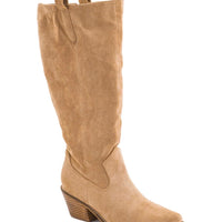 Corkys City Slicker Boots in sand faux suede