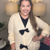 Hooked On Bows Cardigan-S-3X!