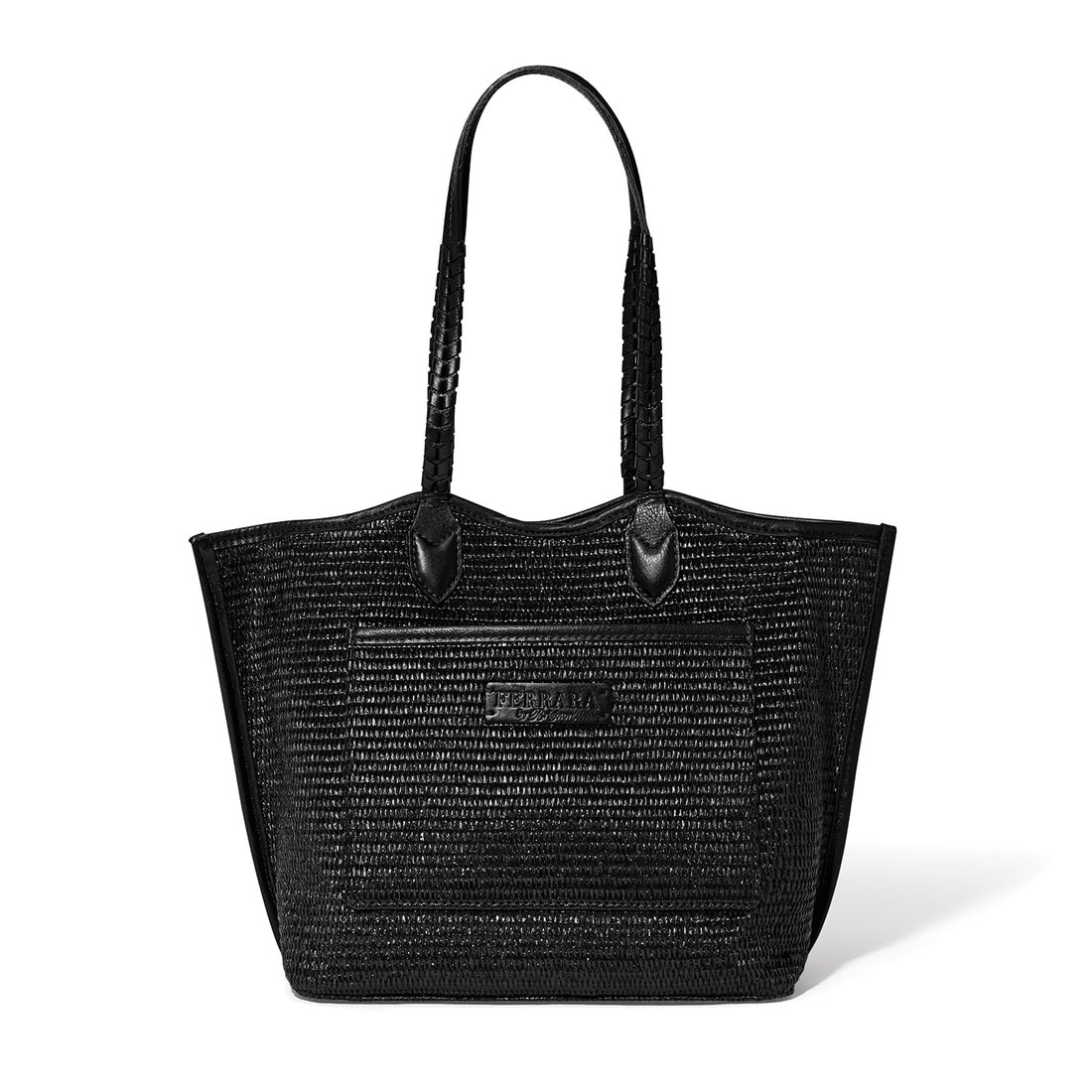 Brighton | Bruna Large Straw Tote-Black