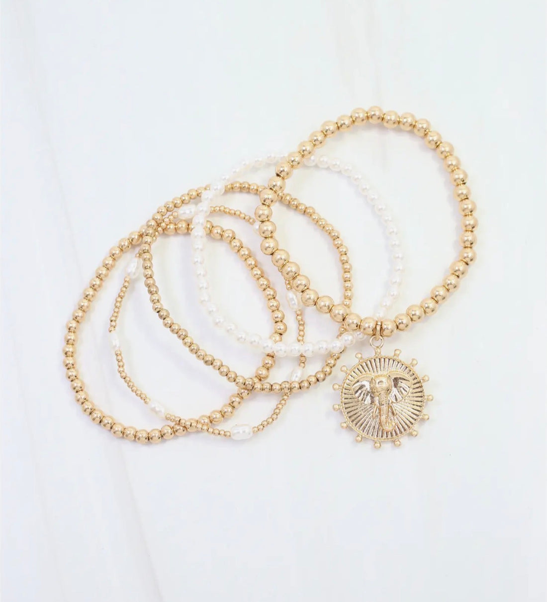 Caroline Hill | Carmen Coin Bracelet Set- Elephant