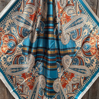 Teal & Cream Paisley Wild Rag Scarf