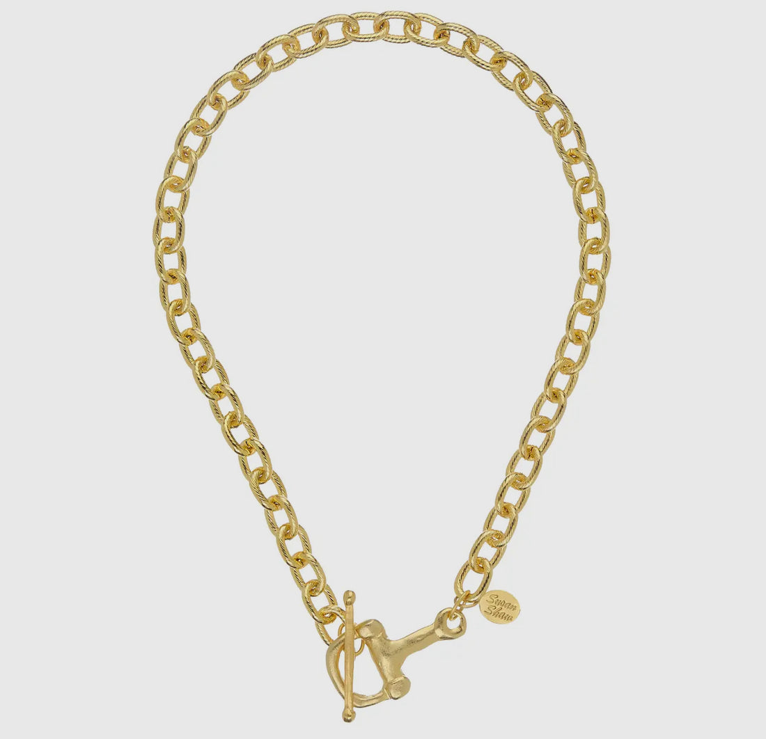Susan Shaw Gold Horse Bit Toggle Necklace