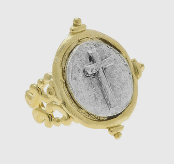 Susan Shaw | Two Tone Cross Adjustable Ring