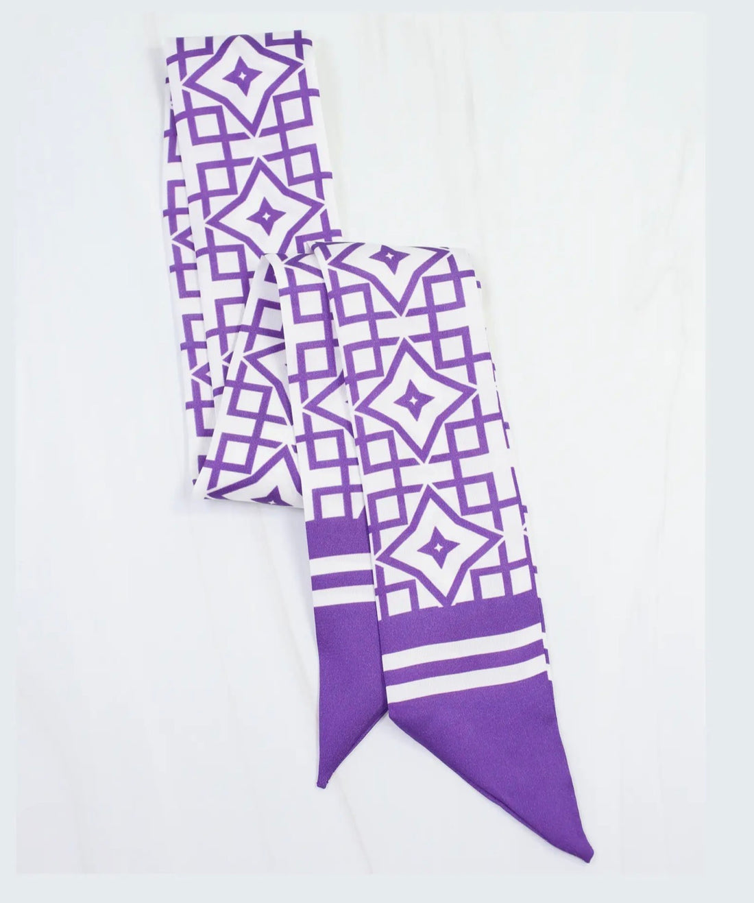Caroline Hill | Langston Geometric Skinny Scarf-Purple
