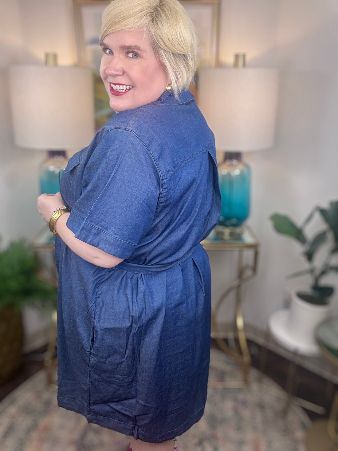 Universal Standard | Perfect Tencel Chambray Short Sleeve
Shirtdress - Midnight Blue