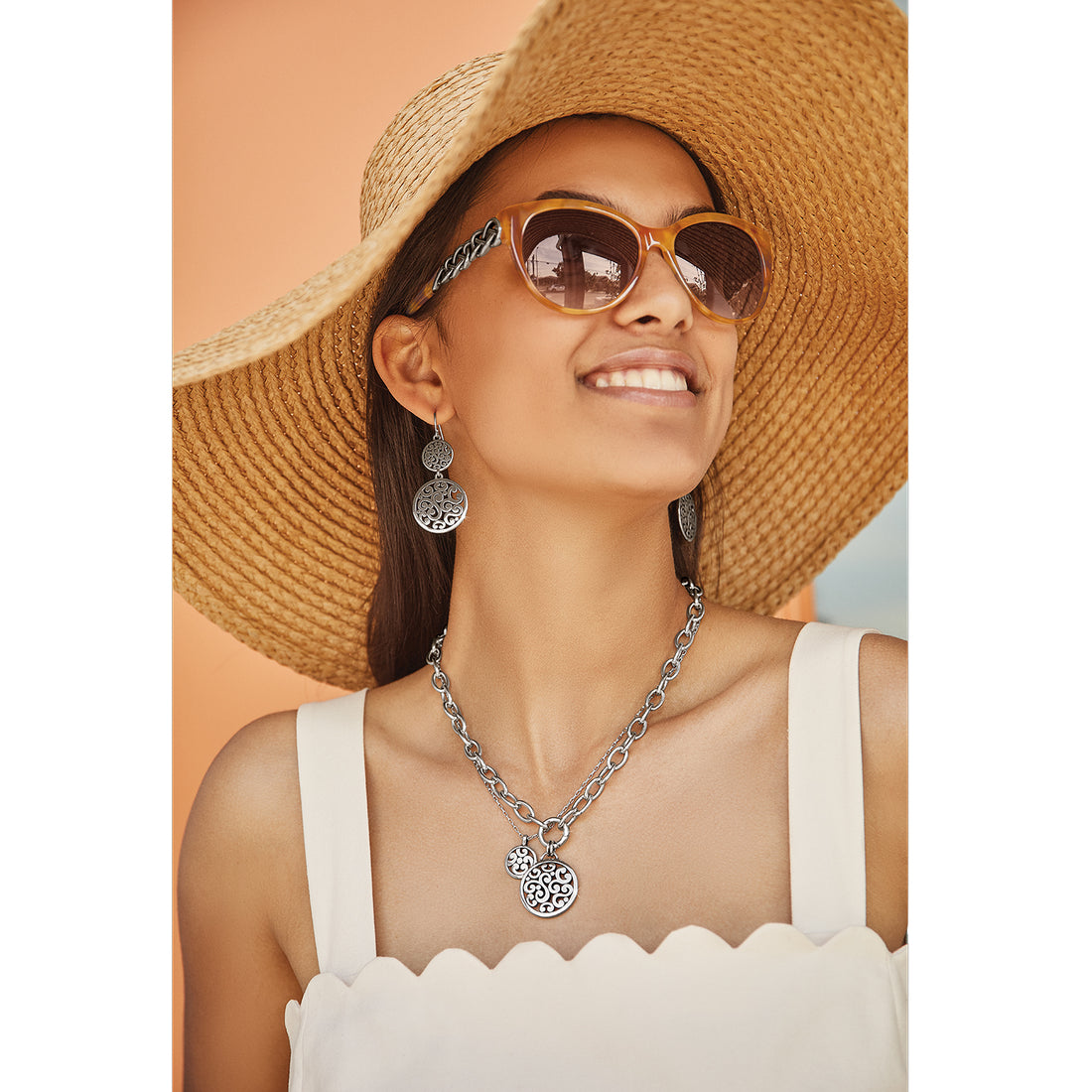 Brighton | Contempo Medallion Duo French Wire Earrings-Silver