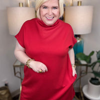 Strike It Rich Curvy Dress-Red - The Shoppes at Coldwater