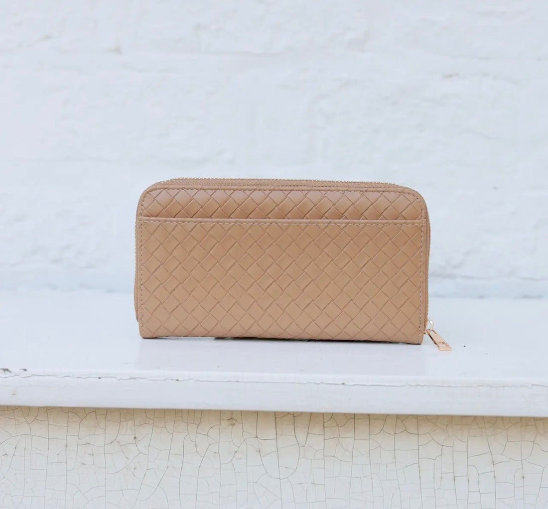 Caroline Hill | Penelope Wallet-Woven Tan