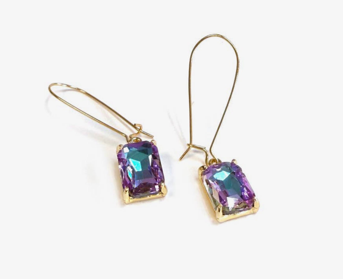 Rectangle Sparkle Earrings-6 Colors