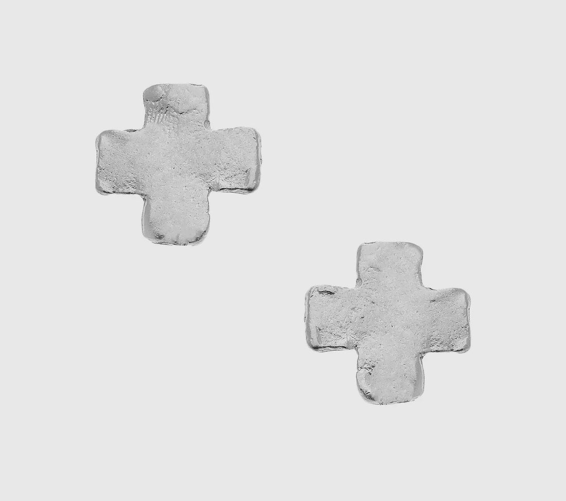 Susan Shaw Mini Silver Square Stud Earrings