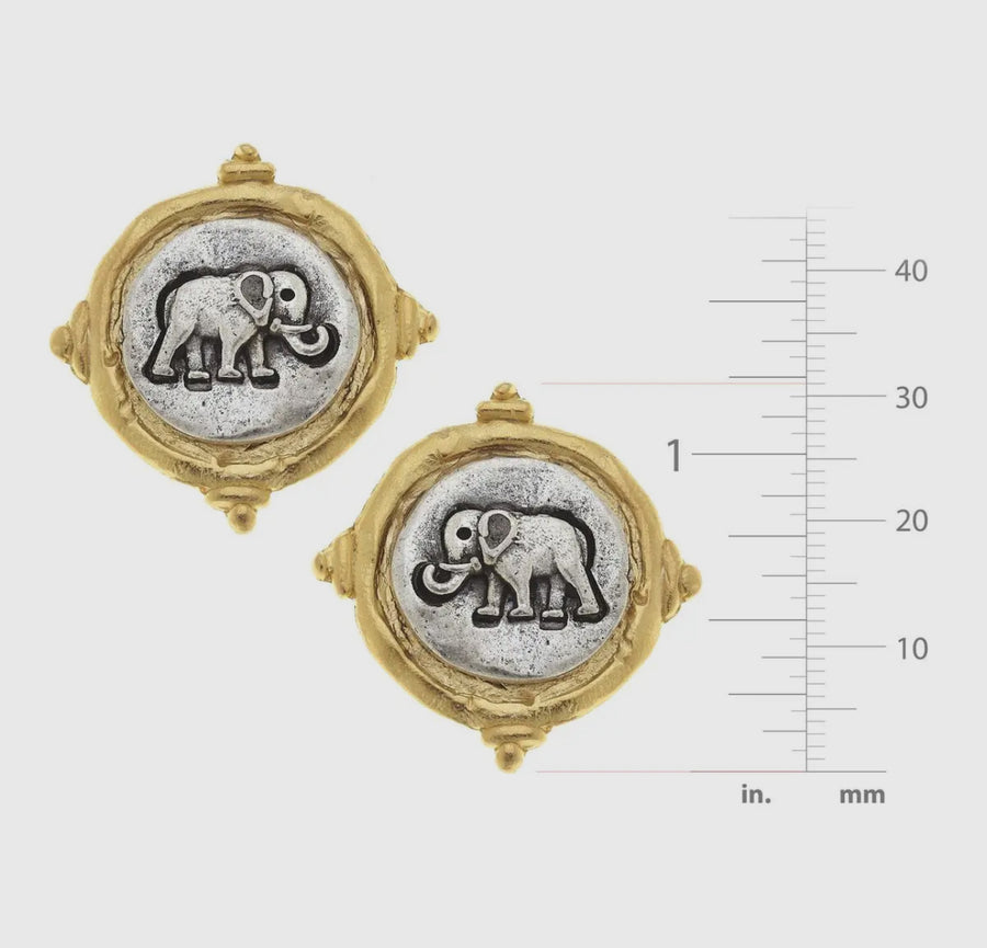 Susan Shaw | Elephant Earrings-2 Tone
