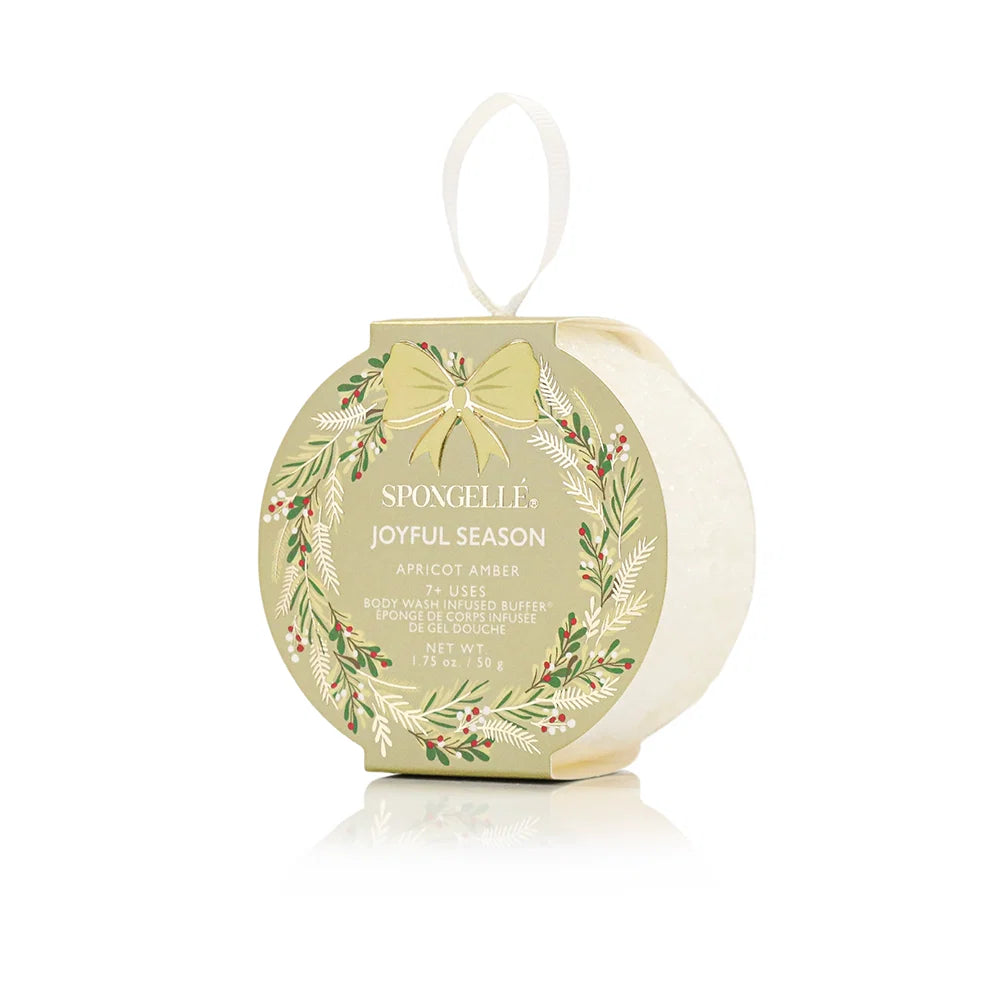 Spongelle Joyful Season Apricot Amber Holiday Wreath Buffer