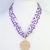 Caroline Hill | Langston Geometric Skinny Scarf-Purple