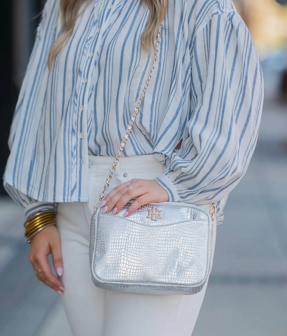 Caroline Hill | Fiona Crossbody-Silver EC