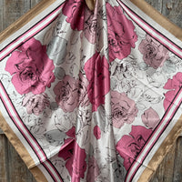 Pink Roses Wild Rag Scarf
