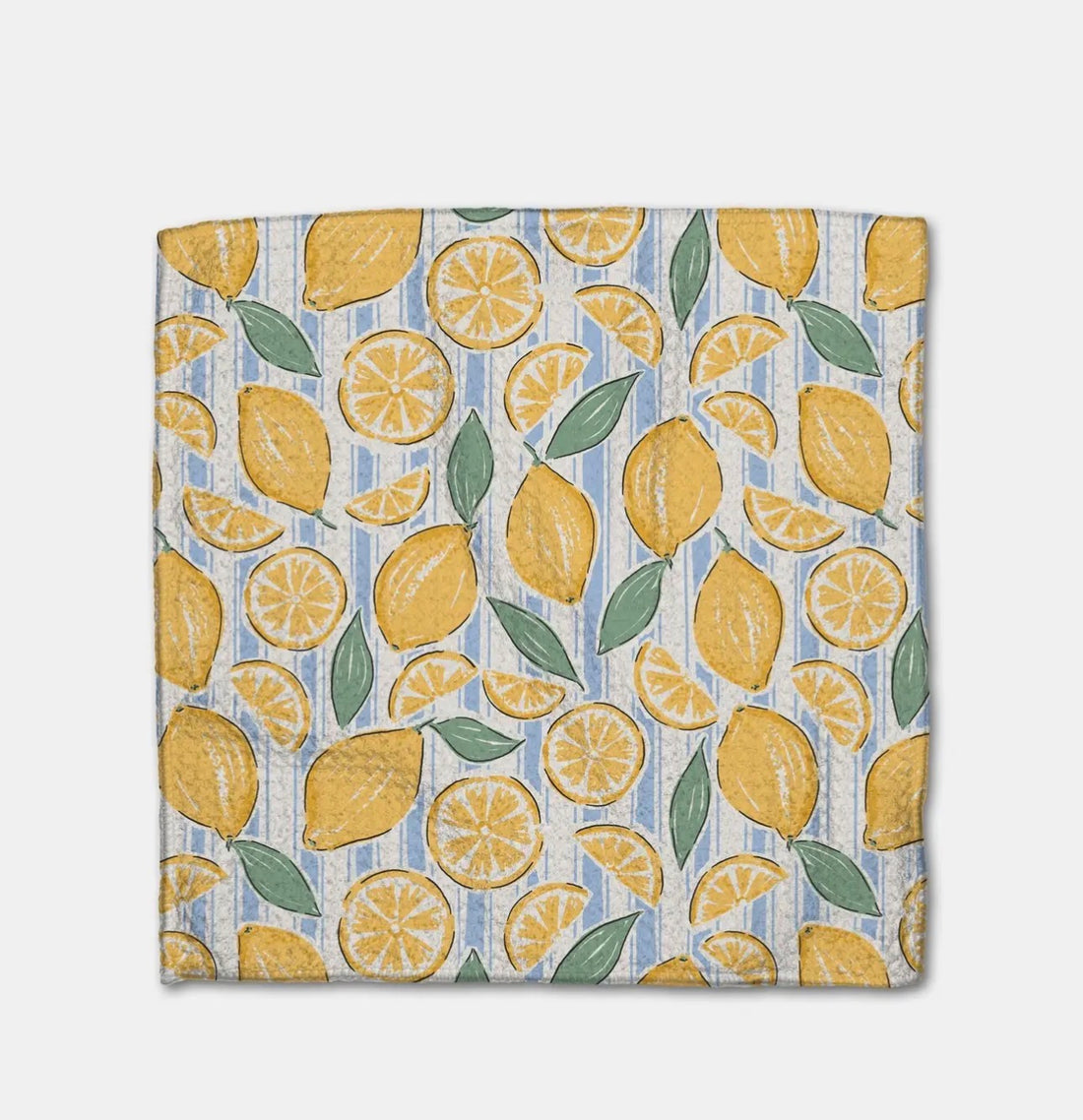 Dishcloth with lemon pattern on a white background