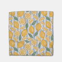 Dishcloth with lemon pattern on a white background