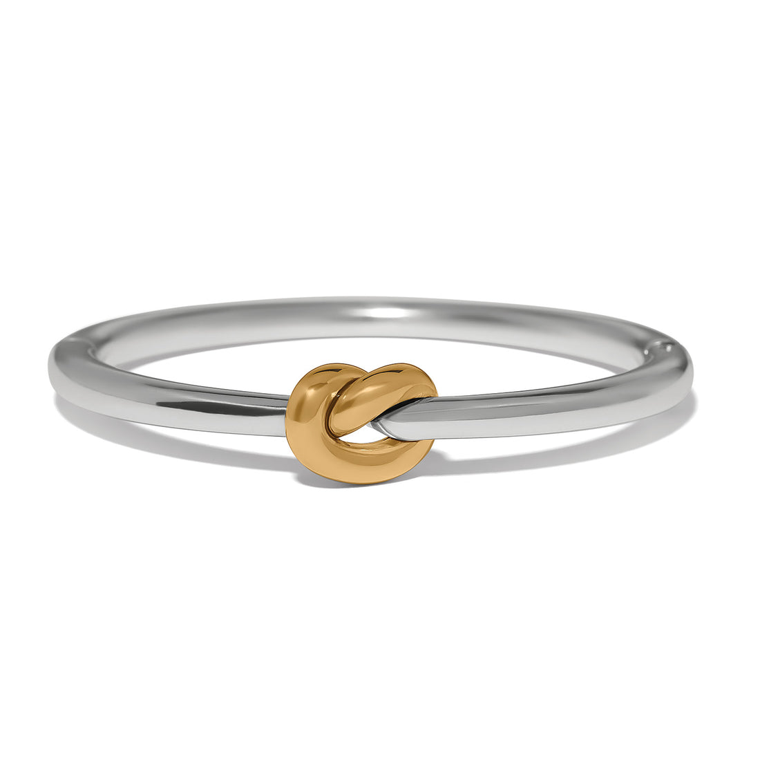 Brighton | Interlok Single Knot Hinged Bangle-Two Tone