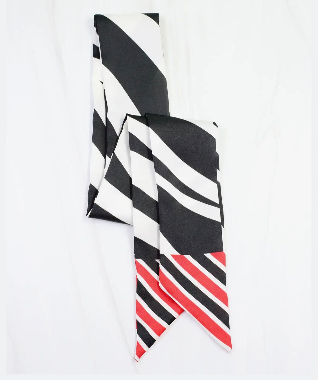 Caroline Hill | Harper Striped Skinny Scarf-Red/Black