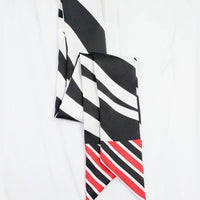 Caroline Hill | Harper Striped Skinny Scarf-Red/Black
