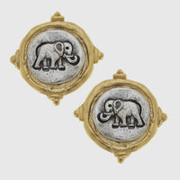 Susan Shaw | Elephant Earrings-2 Tone