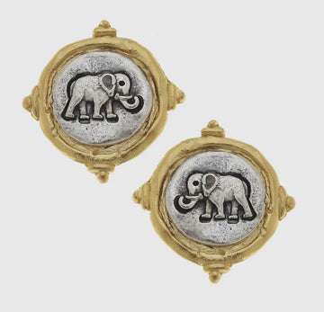 Susan Shaw | Elephant Earrings-2 Tone