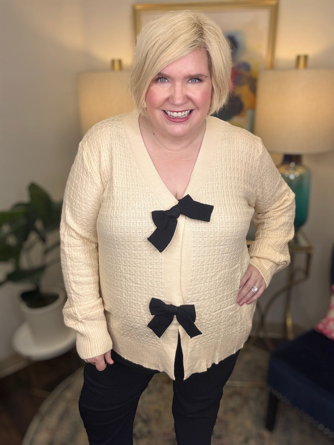 Hooked On Bows Cardigan-S-3X!
