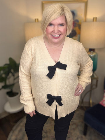 Hooked On Bows Cardigan-S-3X!