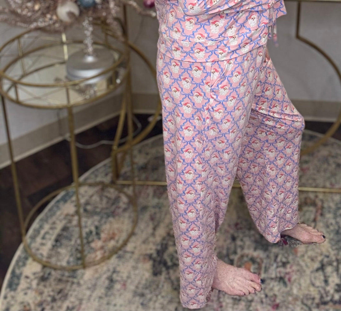 Mary Square Pajamas-Santa Bows