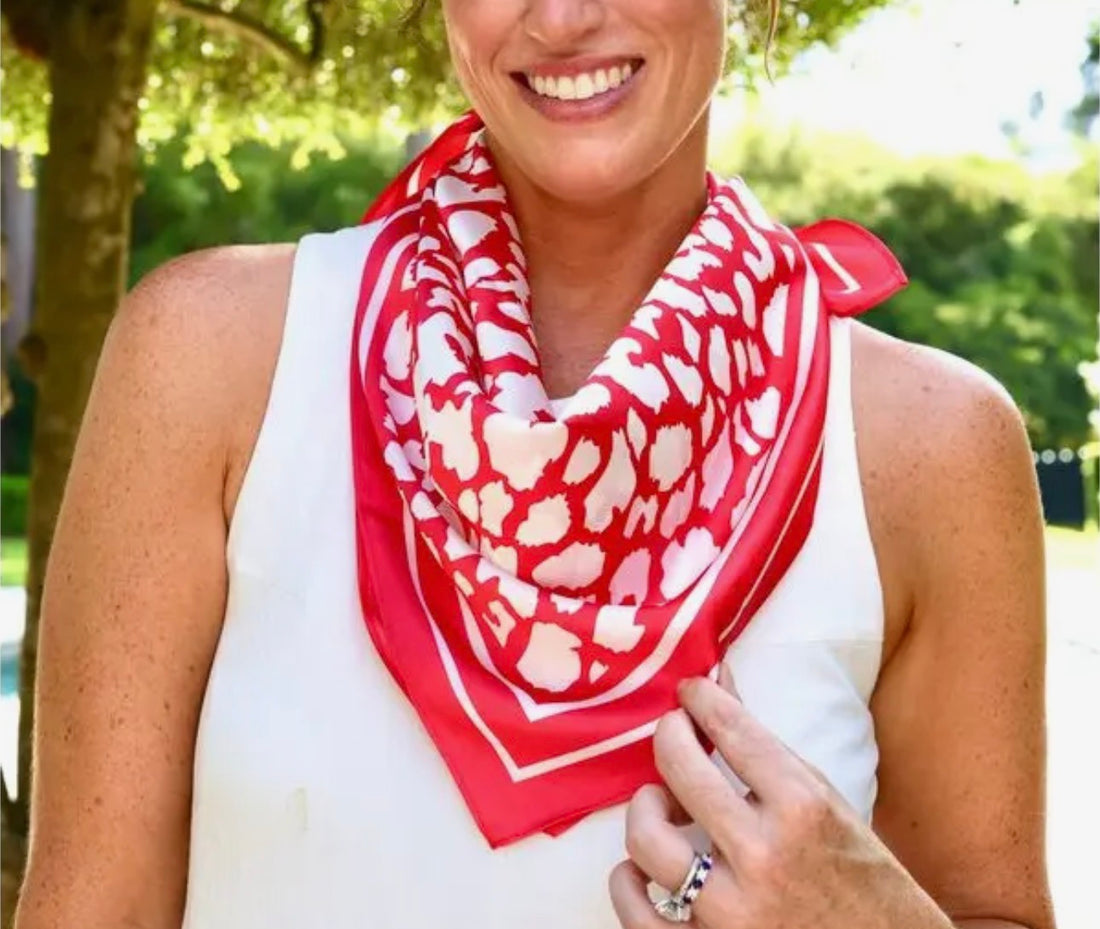 Caroline Hill | Lawson Leopard Scarf-Red