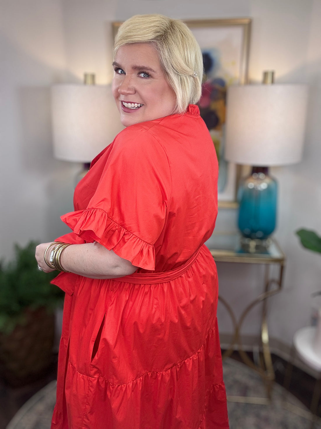 Lady In Red Curvy Dress