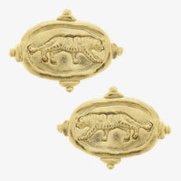 Susan Shaw | Gold Tiger Stud Earrings