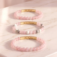 Cape Diablo Breast Cancer Awareness bracelet made with Rose Quartz
