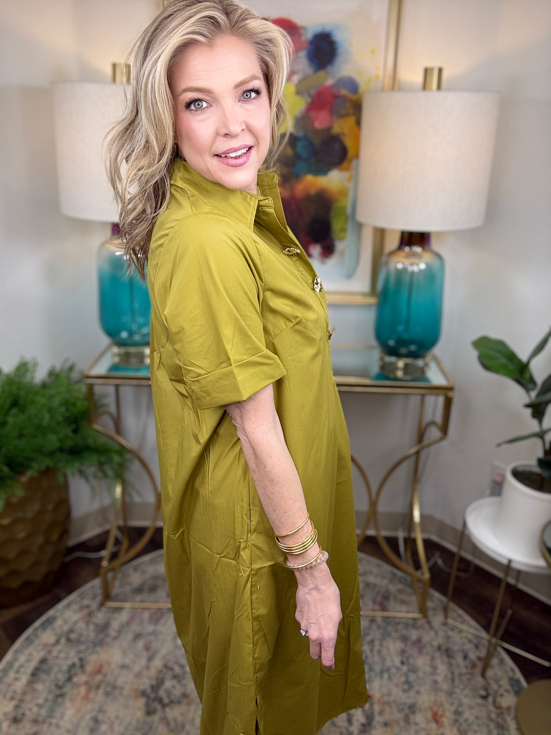 Charmed Life Dress-Martini Olive