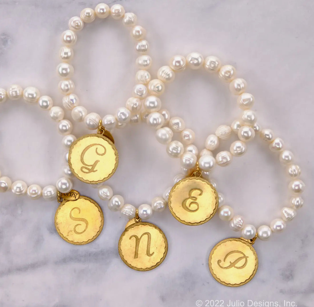Julio Designs | Japan Initial Pearl Bracelet - The Shoppes at Coldwater