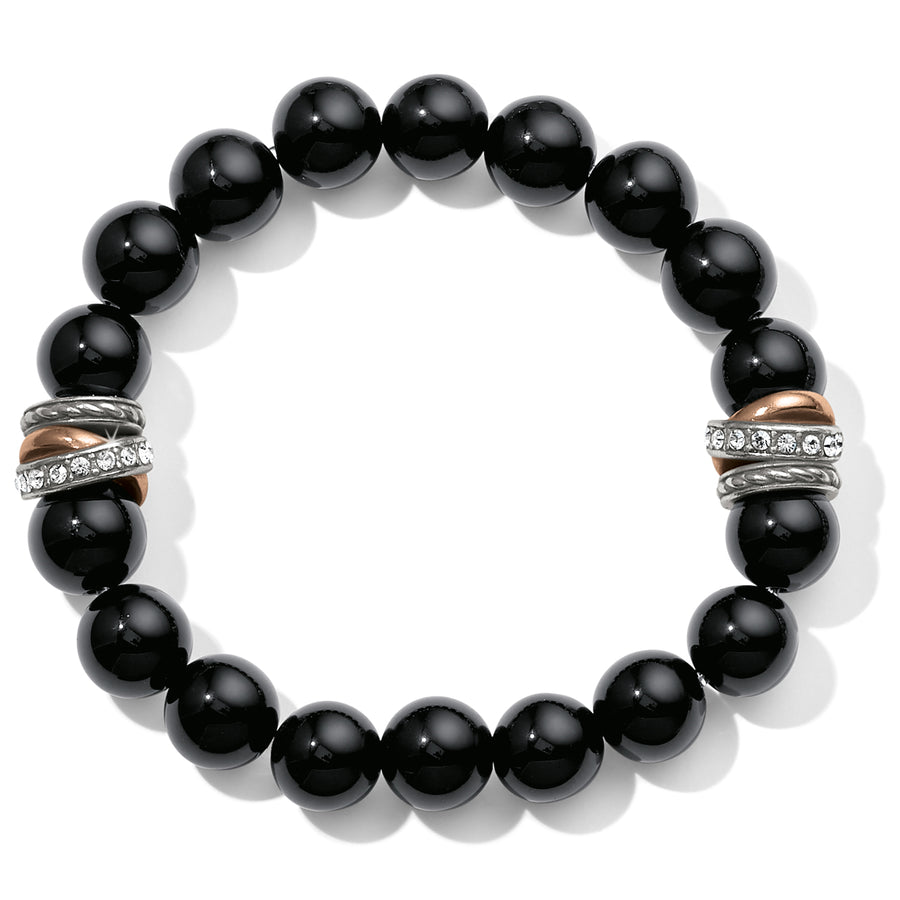 Brighton | Neptune's Rings Black Agate Stretch Bracelet