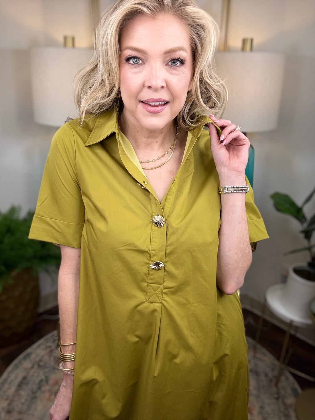 Charmed Life Dress-Martini Olive