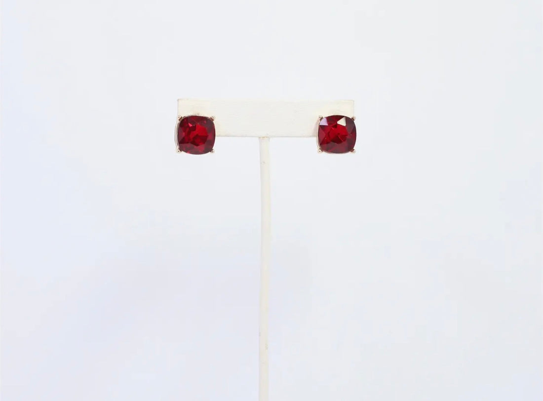 Caroline Hill | Julien Stone Stud Earring-Red