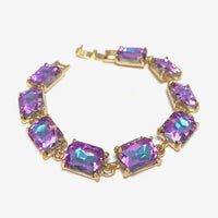 Emerald Cut Linked Bracelet-7 Colors!