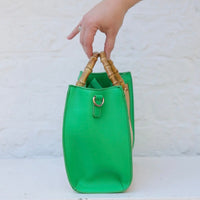 Caroline Hill | Kennedy Tote-Natural Kelly Green