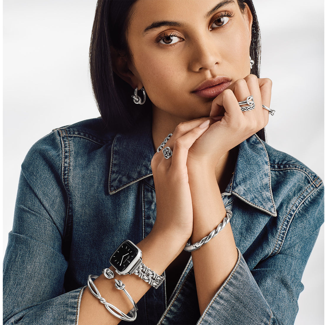 Brighton | Interlok Single Knot Open Hinge Bangle-Silver