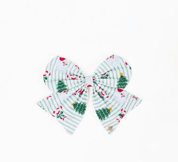 Mary Square Magnetic Bow-Peppermint Pine