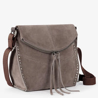 Silverlake Flap Crossbody - Mushroom Suede