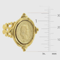 Susan Shaw Handcast Gold Coin Adjustable Ring